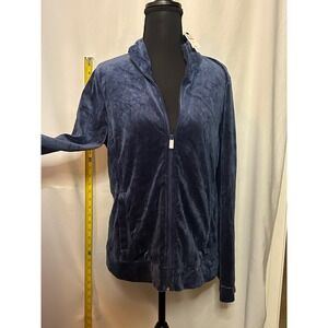 Talbots‎ Velour Full Zip Jacket Navy Blue Size M